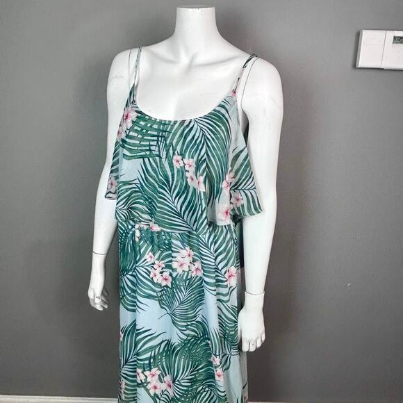Mumu Maxi dress XXL tank Hawaiian Slip green wedding guest party boho NWT - Picture 3 of 15